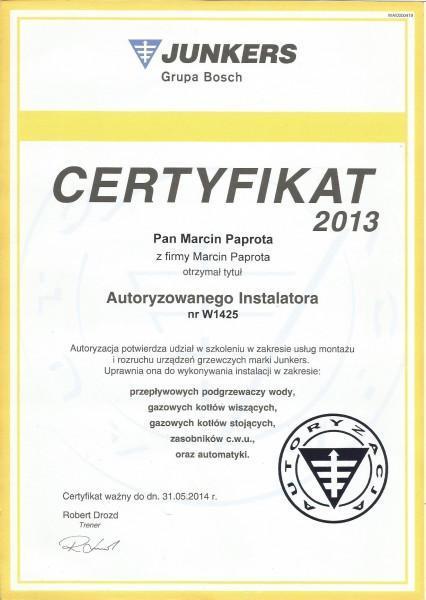 certyfikat-2013-Macin-Paprota